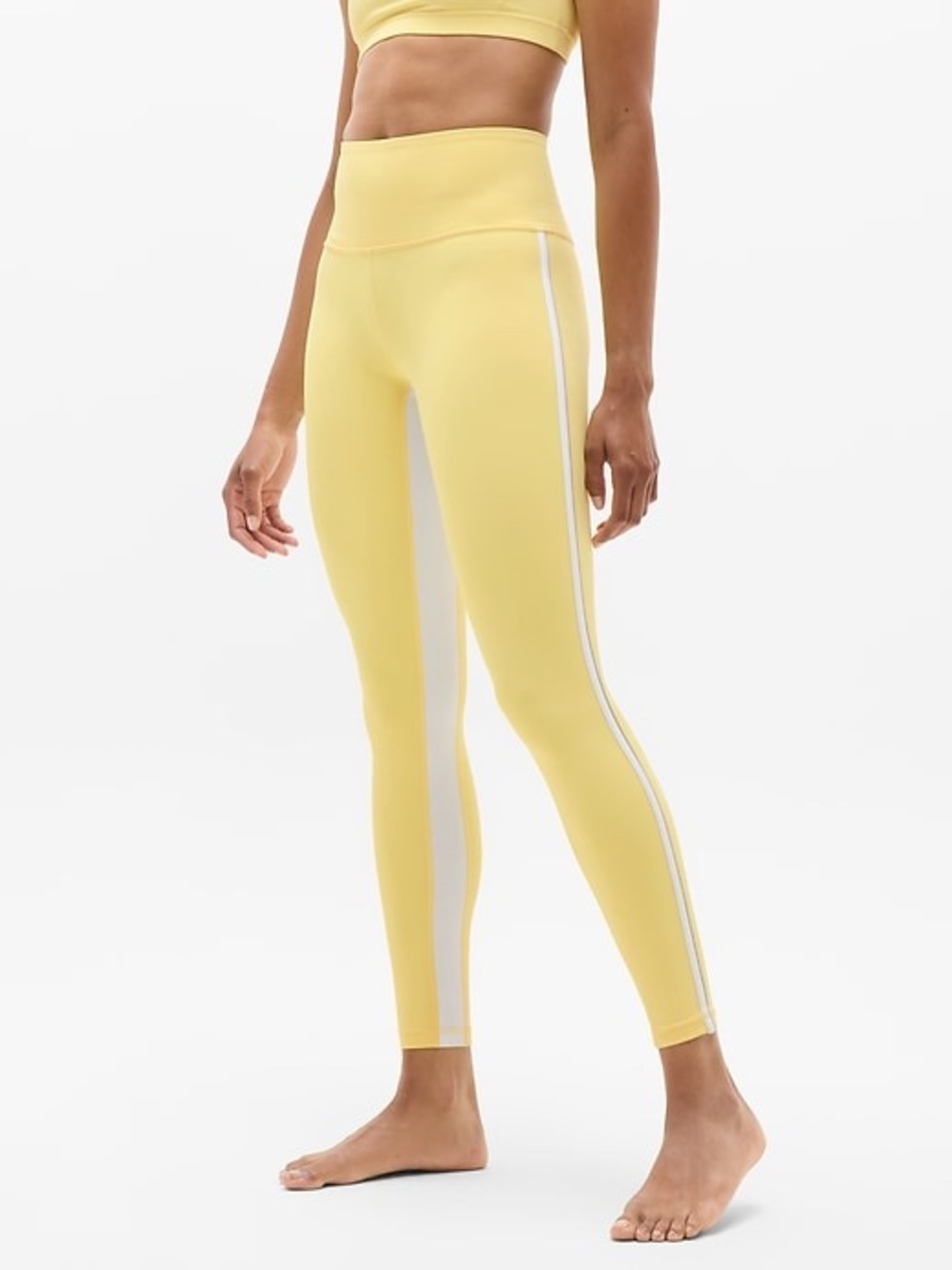 ATHLETA Elation Ultra High Rise Piping Legging Citron/Bright White